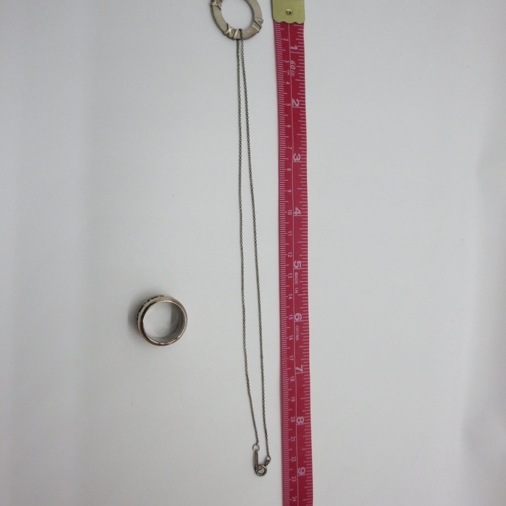 Tiffany and Co. Sterling silver Atlas ring size 6, and matching atlas necklace - Picture 3 of 12